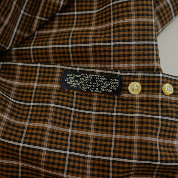 Jos‎ A Bank Traveler's Brown Plaid Pocket Collared Dress Shirt Medium Cotton - Picture 10 of 10